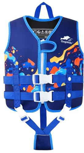 Gogokids Kinder Schwimm Weste Schwimmende Jacke – Kleinkind Badeanzug Assist Bademode Schwimmtraining Auftrieb Badeweste Neopren Schwim Jacket für 1–9 Jahre 13-30kg