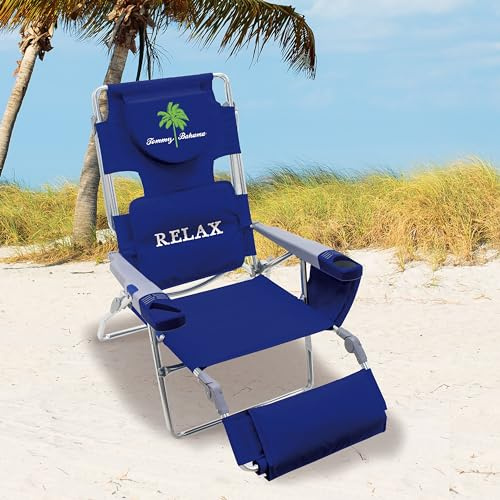 Tommy Bahama 4-Position Read-Through Beach Lounger, Navy