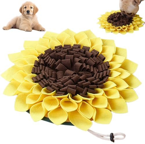 Tapis Fouille Chien 15 Pouces Tapis à Gratter pour Chiens Tapis à Renifler Jouets D'Enrichissement pour Fixation en Forme De Tournesol Jouets Interactifs Mignons pour Chiens