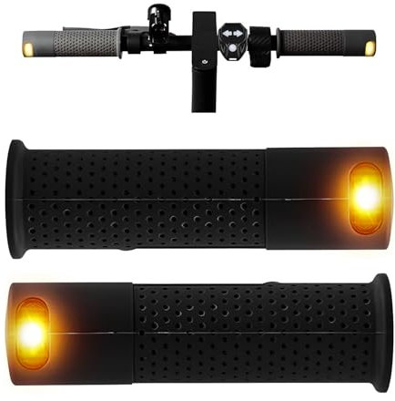 Indicatore di direzione manubrio per scooter elettrico bicicletta in silicone USB ricarica maniglia luce compatibile con Xiaomi M365 Pro2 1S per Ninebot ES1 ES2 ES4 G30 per diametro 20-22 mm (nero)