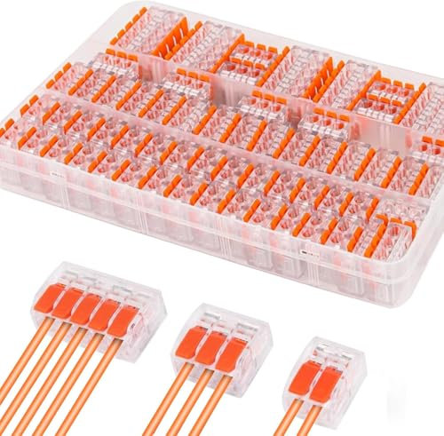 90 Stück Kabelverbinder, Klemmen Elektro mit Betätigungshebel Kabelklemmen 4mm² Leiter Klemme Steckklemmen Verbindungsklemmen Strom Klemmen Anschlussklemmen Elektroklemmen für Feste Kabe