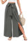 Svanco Palazzo Hose Damen Sommer Weite Plissee Hose Lockere High Waist Paperbag Hosen mit Schlitz