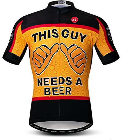 Hotlion Sommar cykeltröja män mountainbike jersey snabbtorkande cykelskjorta kortärmad cykelkläder toppar, 110, XL