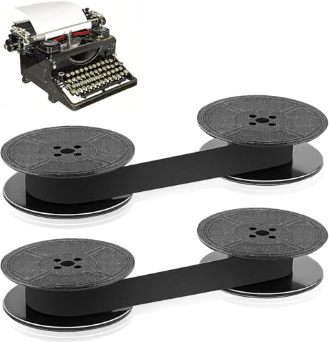 2 Stück Schreibmaschinenband,10M Farbband Schreibmaschine, Kompatibel mit Modell DIN 2103/32755 Nylon Schreibmaschinen Farbband (Schwarz + Schwarz)