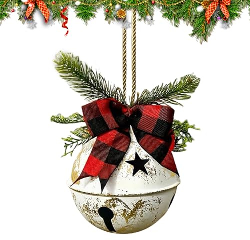 Acunny Cloches de Noël géantes - Décoration de Noël avec Un nœud - Cloches en métal - pour Les Vacances et l'hiver - pour l'extérieur, Le Jardin, la Cour et la cheminée