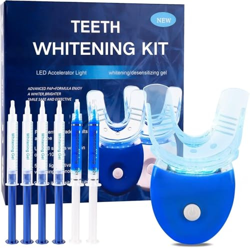 Kit Sbiancante Denti Professionale, Sbiancare Rapidamente i Denti a Casa, Gel Sbiancante Denti e Led, Riduce Efficacemente Le Macchie Dentali, Sicurezza sbiancante denti