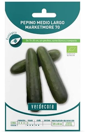 SEMILLAS ECOLOGICAS PEPINO MARKETMORE VERDECORA