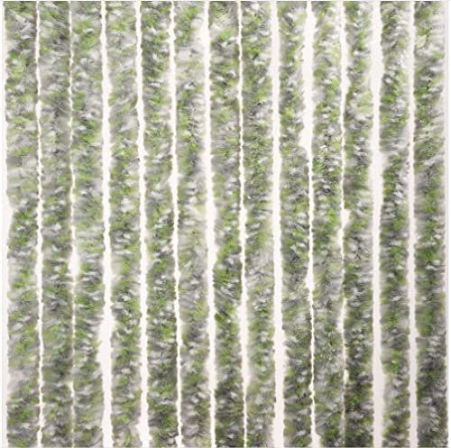 Brunner Chenille-Flauschvorhang Caravan 56 x 175 cm, grau/weiß/grün