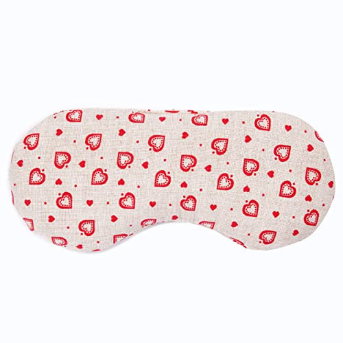 Augenkissen Leinsamen + Augentrost, zur Entspannung, zum Kühlen oder für Yoga - Farbe: Landhaus-Liebe