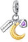 PHCLASY Charms Anhänger Mond Geburtsstein Bead Charms für Damen Geburtstag Charm Silber 925 Kompatibel mit Armbänder und Halskette,Februar