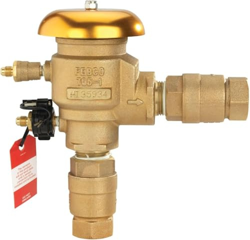 Febco 765 Series 1 Bronze Pressure Vacuum Breaker Backflow Preventer, Quarter Turn Shutoff, NPT Connections, Freeze Sensor with SentryPlus Alert Technology, Industrial Plants, Irrigation System