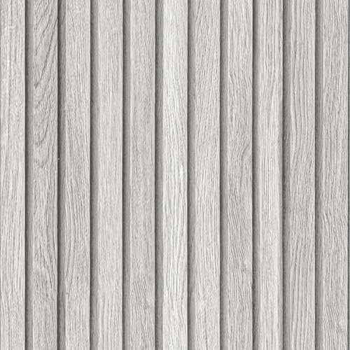 Hode Klebefolie Folie Holzoptik 3D Paneele Wand Selbstklebend Tapete Grau, Klebefolie Tapeten Holzpaneele Wand Wandfolie Abwaschbare, Wohnzimmer Schlafzimmer Dekofolie Vintage 40cmx3m