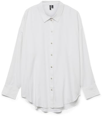 VMNORA LS - Maglietta Oversize Wvn GA Noos, Bianco, L