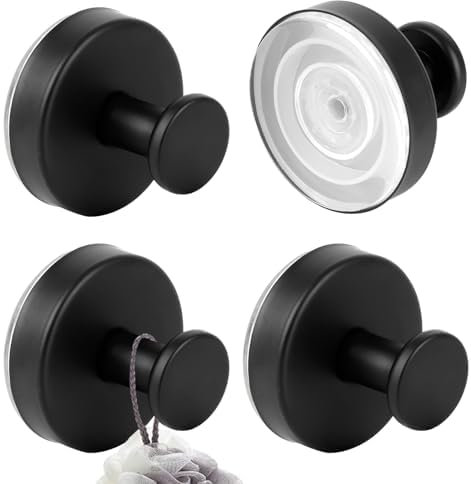4 Piezas Gancho Ventosa para Toalla, Acero Inoxidable Colgador Toallas sin Taladro,Capacidad de Carga Máxima 10 kg, Colgador Toalla Baño, Toalleros Autoadhesivo Extrafuerte para Cocinas y Aseos