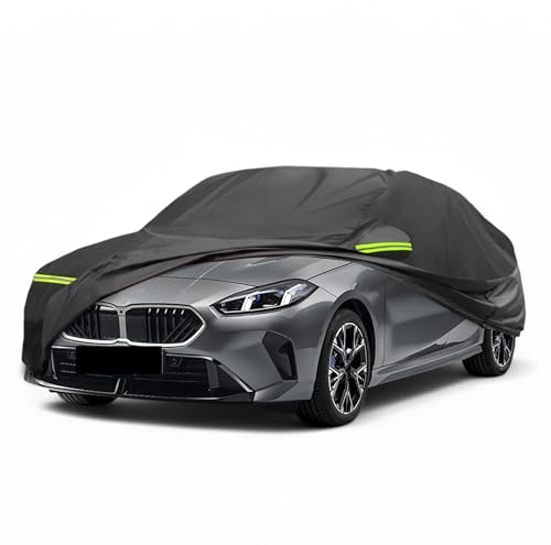 A ABSOPRO Copertura Auto per BMW Serie 1 E87/E81/F20/F40 2004-2024 210D-PU Copertura Auto Esterna Completa per Tutti i Tipi di Tempo Antivento Protezione Solare con Cerniera Porta Conducente