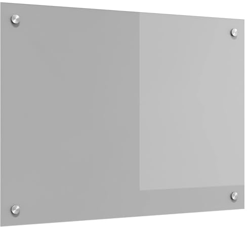 vidaXL Küchenrückwand Hellgrau 70 x 50 cm Gehärtetes Glas, Moderne Küchenrückwand, langlebiger hitzebeständiger Glas-Schutz, schlankes Upgrade für den Kochbereich, minimalistisches Schutzpanel