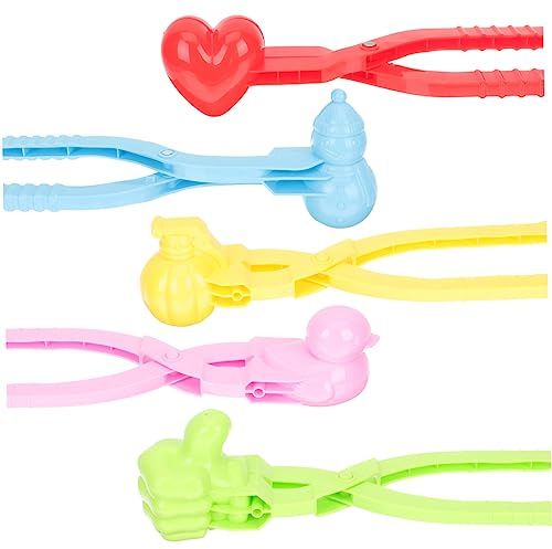 Garneck 5Pcs Snow Maker for Outdoor Winter Fun Easy to Use Clip Design for Fights Includes Snowman Duck Pumpkin Heart Shapes for Boys Random Color