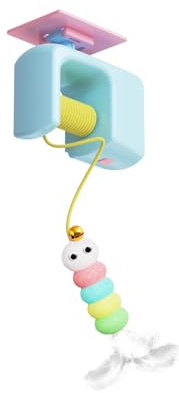 Giocattolo per Gatti Yo-Yo Elettrico Self-Hi con Sistema di Sollevamento Intelligente per la Noia Consuma Forza Fisica Simulazione di Movimento Irregolare Design Rimbalzo Automatico(Blu)