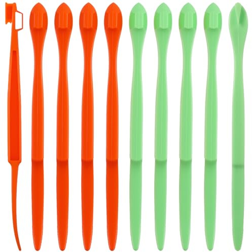 10 Pack Orange Peeler Tool, Citrus Peel Cutter & Lemon Opener, Plastic Fruit Peelers, Remover Easy Open Citrus Peel, Kitchen Accessories(Orange + Green)