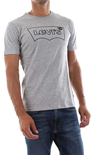 Levi's Housemark Graphic Tee, Uomo, Logo Mid Tone Grey Heather, S