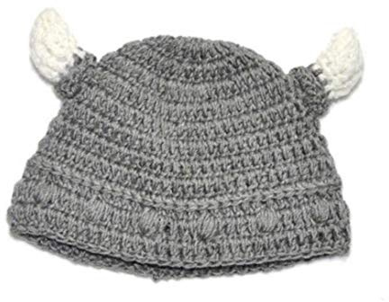 Snner Los Niños Pequeños De Viking Gorro De Lana Hechos A Mano Beanie De Toro Casquillo Que Hace Punto Wrap para Niños Niñas