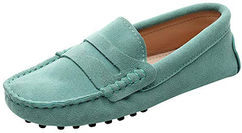 Jamron Mujer Clásico Gamuza Corbata de Moño Penny Mocasines Comodidad Hecho a Mano Pantuflas