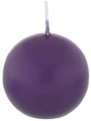 Bougie boule Violette 8 cm, 6 bougies sans parfum, qualité supérieure