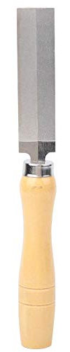 Lima de diamante plana multiusos de acero al carbono con mango de madera para carpintería, herramienta de jardín (3 pulgadas)