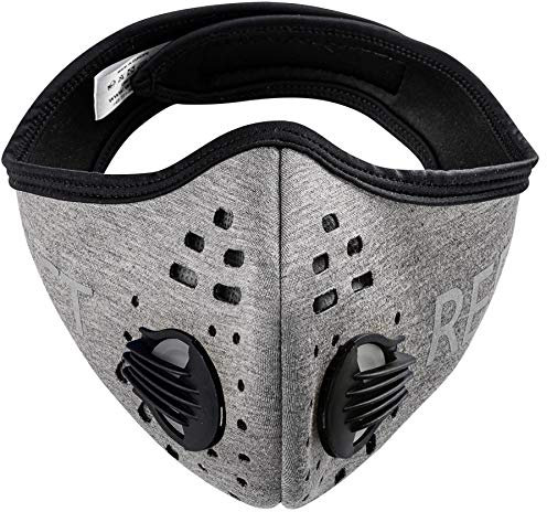 Anti-Polvo Máscara Protectora Smog Face Mask Filtro de Polvo Cubierta Máscaras de Correr Ciclismo MFAZ Morefaz Ltd (Reflectante Grey)