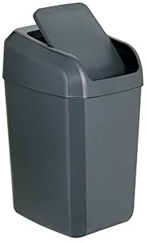 Denox DEN128 Troya Poubelle avec couvercle basculant, 15 L, anthracite, 280 x 220 x 400 mm