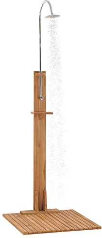 ZHOUMIN Gartendusche, Dusche Für Garten, Outdoor Shower, Garten Dusche, Außen Dusche, 75x75x210 cm Massivholz Teak