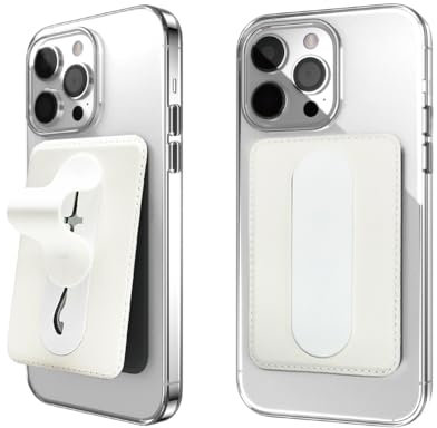 Momostick - Smartphone Kartenetui Kartenhalter, Fingerhalterung und Handy Ständer, Smartphone Kartenetui und Handy Griff in Einem, Smart Wallet für Alle Smartphones - weiß