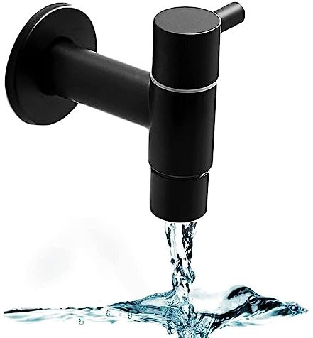 Frifo Agua Fría Retro, Negro Filtro De Agua Faucet, Acero Inoxidable Montado en Pared Agua, Grifería Lavabo, Grifo Piscina Trapeador, para Baños, Lavabos, Lavaderos, Cocinas, Jardines
