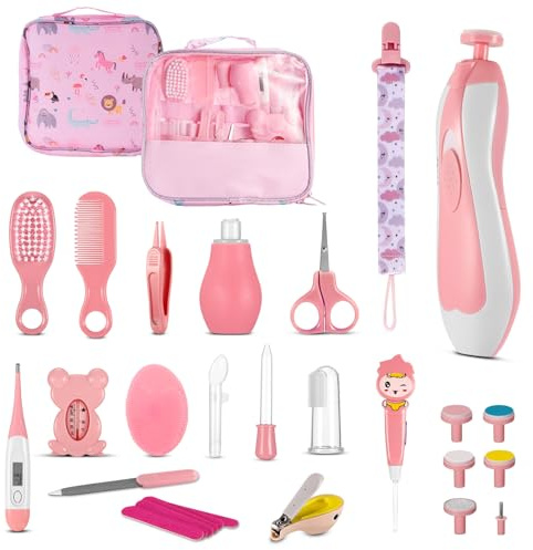 Set de cuidado de la salud y cuidado del bebé de 28 piezas | Seguridad mejorada, con cepillo para el pelo, con peine, cortaúñas, para recién nacidos, niños pequeños y bebés