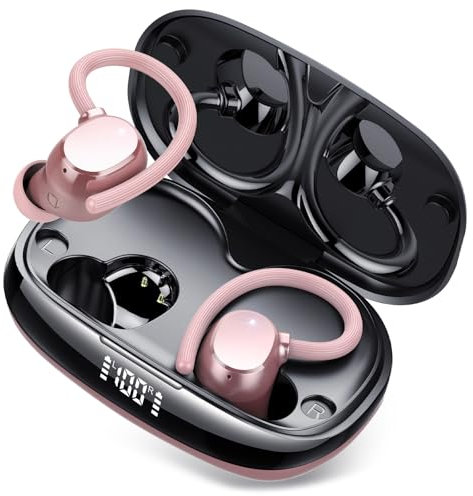 Ecouteurs Bluetooth Sans Fil Sport, 80H Écouteurs Bluetooth 5.3 avec CVC8.0 Antibruit, Ecouteurs Sans Fil HiFi Stéréo avec 4 ENC Mic, IP7 Étanche Oreillette Bluetooth, Casque Bluetooth pour Running