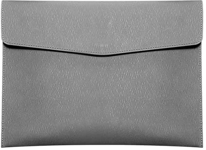 Skyzone Cartera de Documentos A4 en Cuero PU, Organizador Bolsas de Documentos de Viaje, Carpeta de Archivos Impermeable con Cierre a Presión, Estuche de Portafolios de Sobres (Gris)