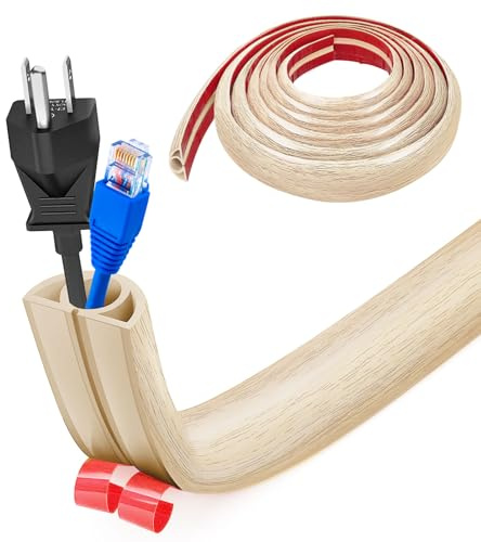 Piccolo canale flessibile autoadesivo, 5 x 2 cm, copertura flessibile, alloggiamento, facile da tagliare, per tutti i cavi di alimentazione di casa e ufficio