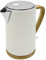 Andrew James Fast Boil Kettle - Quiet Electric Kettle, Ivory Colour with Wood Effect Base & Trim, Rapid Boiling with Auto Shut Off for Tea & Coffee, Ideal Quiet Boil Kettle for Home or Office