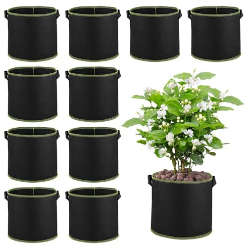 Bolsas de cultivo para jardín 10 unidades, 1 galón, 18 x 15 cm, alta resistencia y versatilidad