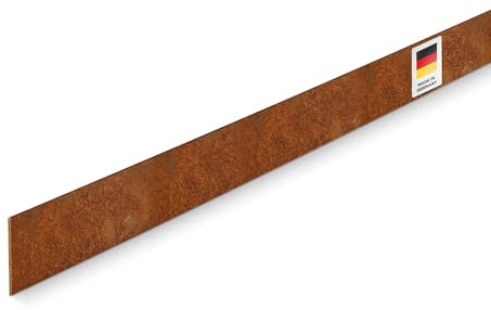 blizz-z terraflex cort Weg- und Beeteinfassung Cortenstahl (2 m x 10-30 cm) Stärke 3 mm | Rasenkantenband, Beeteinfassung, biegbar, formbar, walzblank | Made in Germany (2 m x 10 cm (1 Stück))