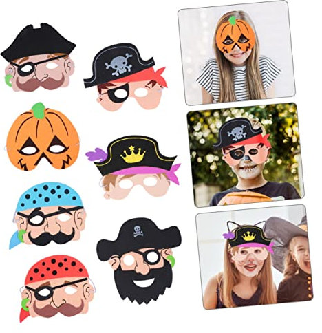 Abaodam 7stücke Teiliges Halbgesichtsmaske Eva Für Halloween Lustige Karnevalsmasken Mit Cartoon-motiven Und Für Deko Für Partys