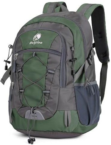 Outplea 25L Wandernrucksack Damen Herren, Outdoor Rucksäcke Tagesrucksäcke, Wasserdichter Reiserucksack für Camping Wandern Bergsteigen, Grün