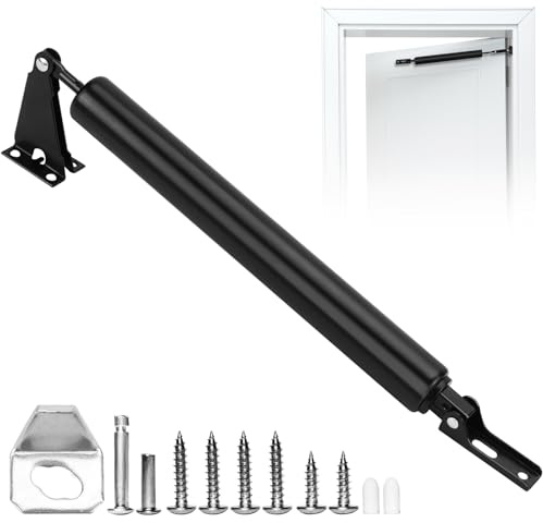 Ferme-porte automatique - Ferme-porte de jardin extérieur avec amortisseur de porte Softclose - Fonction de blocage pour portes tempête - Durable et facile à monter - Moustiquaire et portes en bois