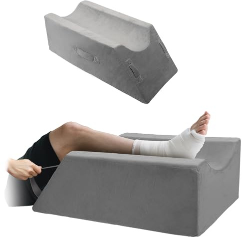 Wesditly Cuscino di Elevazione delle Gambe con Maniglia, Cuscino Linfatico per Interventi Lesioni o Riposo, Cuscina in Foam di Memoria per Gamba da Sollievo, Federazione Lavabile