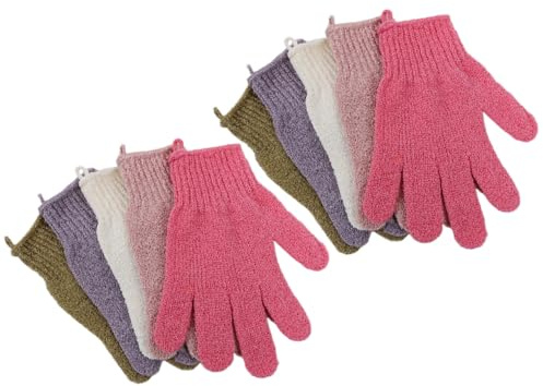 GALPADA 5 Pares Guantes De Baño Exfoliantes De Doble Cara Guantes De Ducha Gruesos De Cinco Dedos Para Ducha Exfoliantes