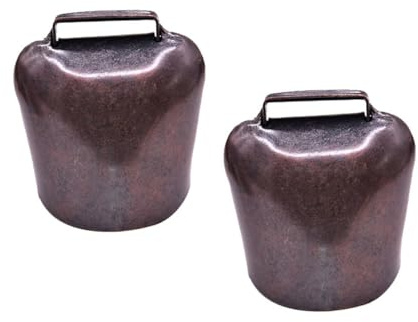 JOINPAYA Campanelle per Animali da Allevamento in Ferro Spesse 2 Pezzi, Campane Fai da Te di Bronzo Rosso per Pecore, Cavalli e Mucche, Accessori Campana Decorativa Anti-smarrimento