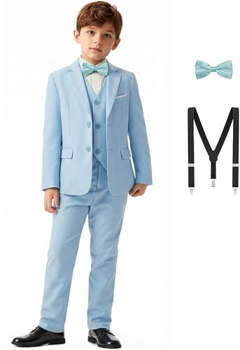Garçon Costumes 5 pièces 4‑14 Ans Classiques, idéal pour Mariage et fêtes