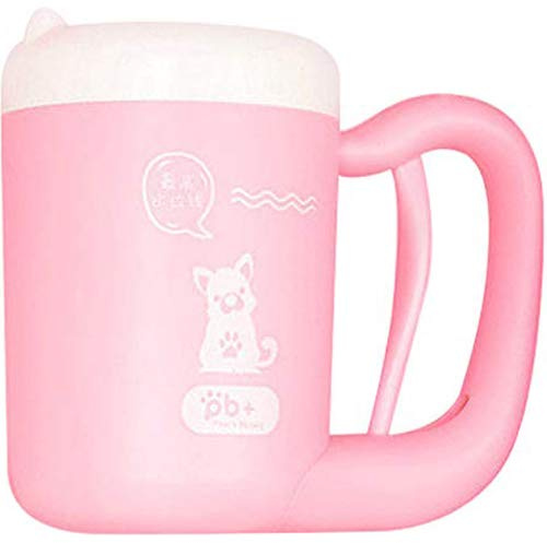 Creation Core Portable Dog Paw Washer Cup Pet Paw Cleaner for Dogs Cats Grooming with Muddy Paws Comfortable Silicone Dog Feet Cleaner Automatic, Pink