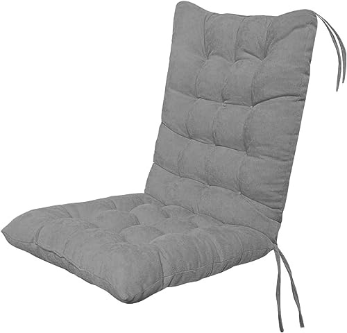 BAHULA Cuscino per sedia con schienale alto, Patio Outdoor Chair Cushion Seat Pads, Recliner Soft Garden Chair Cuscino con schienale per interni, ufficio, casa, sedie a dondolo,Grigio,45 * 100cm