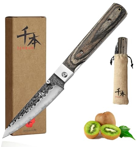 SENBON 440 Geschmiedete Edelstahl Frucht Klinge Sharp japanisches stil Falten Universal Messer Tragbare Reise Schälen Messer Farbe Holz Griff Taschenmesser